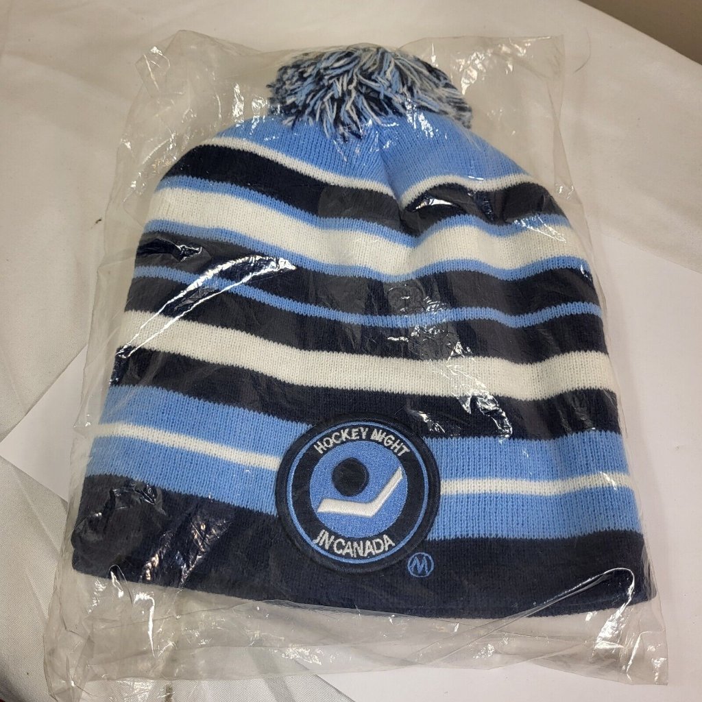 Hockey Night Canada Hat Hockey Vintage Patch Budweiser Touque Beanie Striped